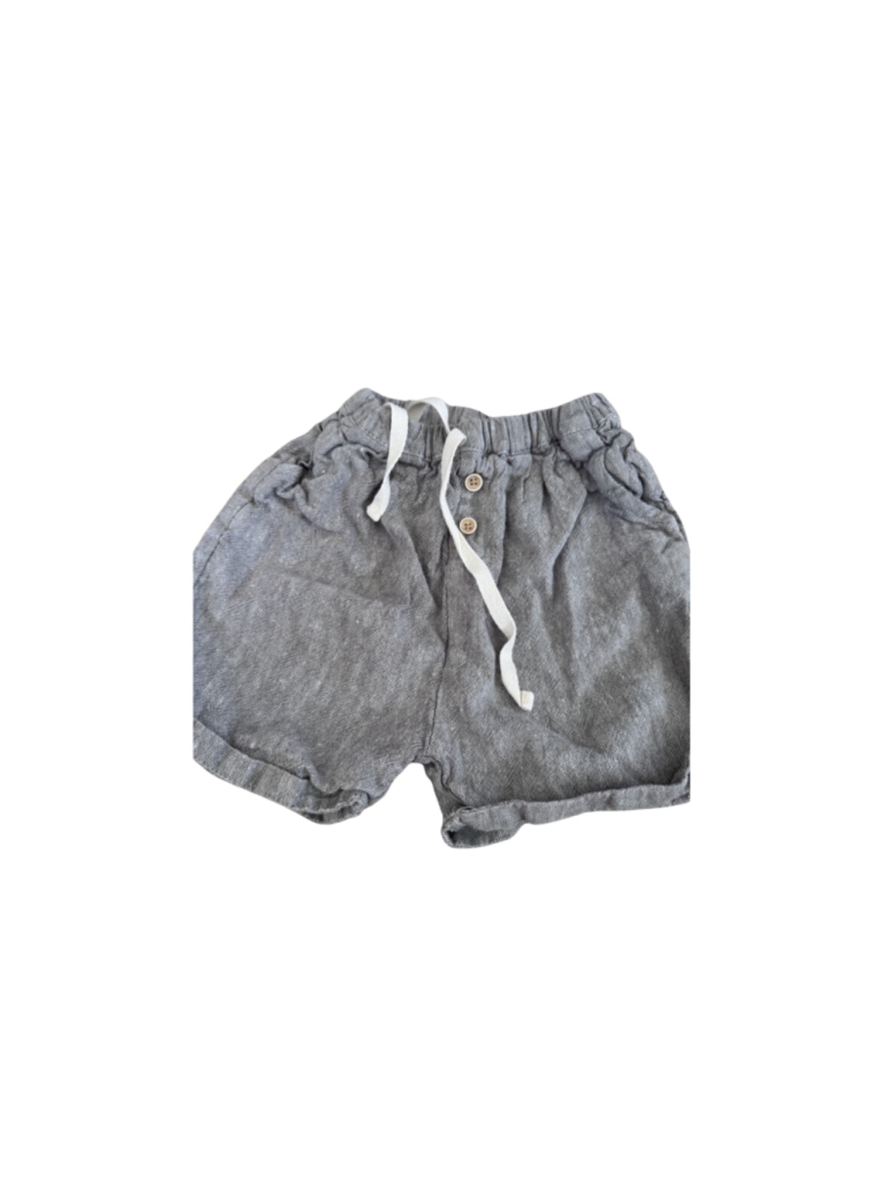 Baby Jamie Kay Gray Linen Blend Shorts 12 Months